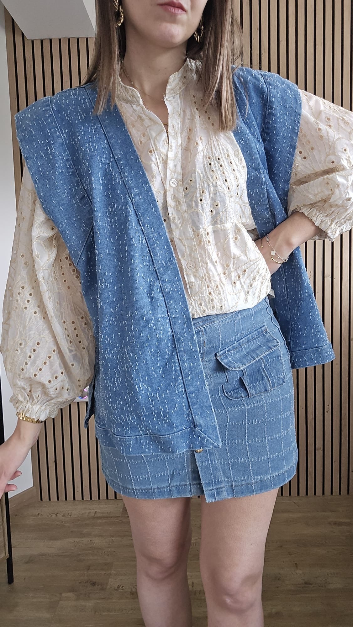 Veste en jean sans manches MANON