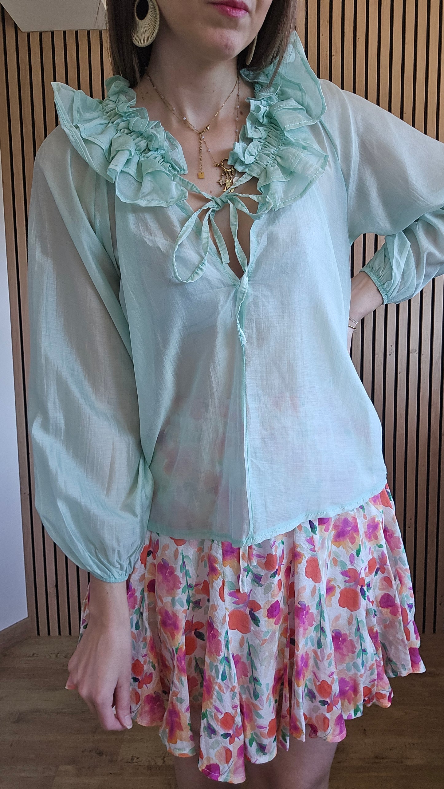 Blouse vert d'eau NAIA