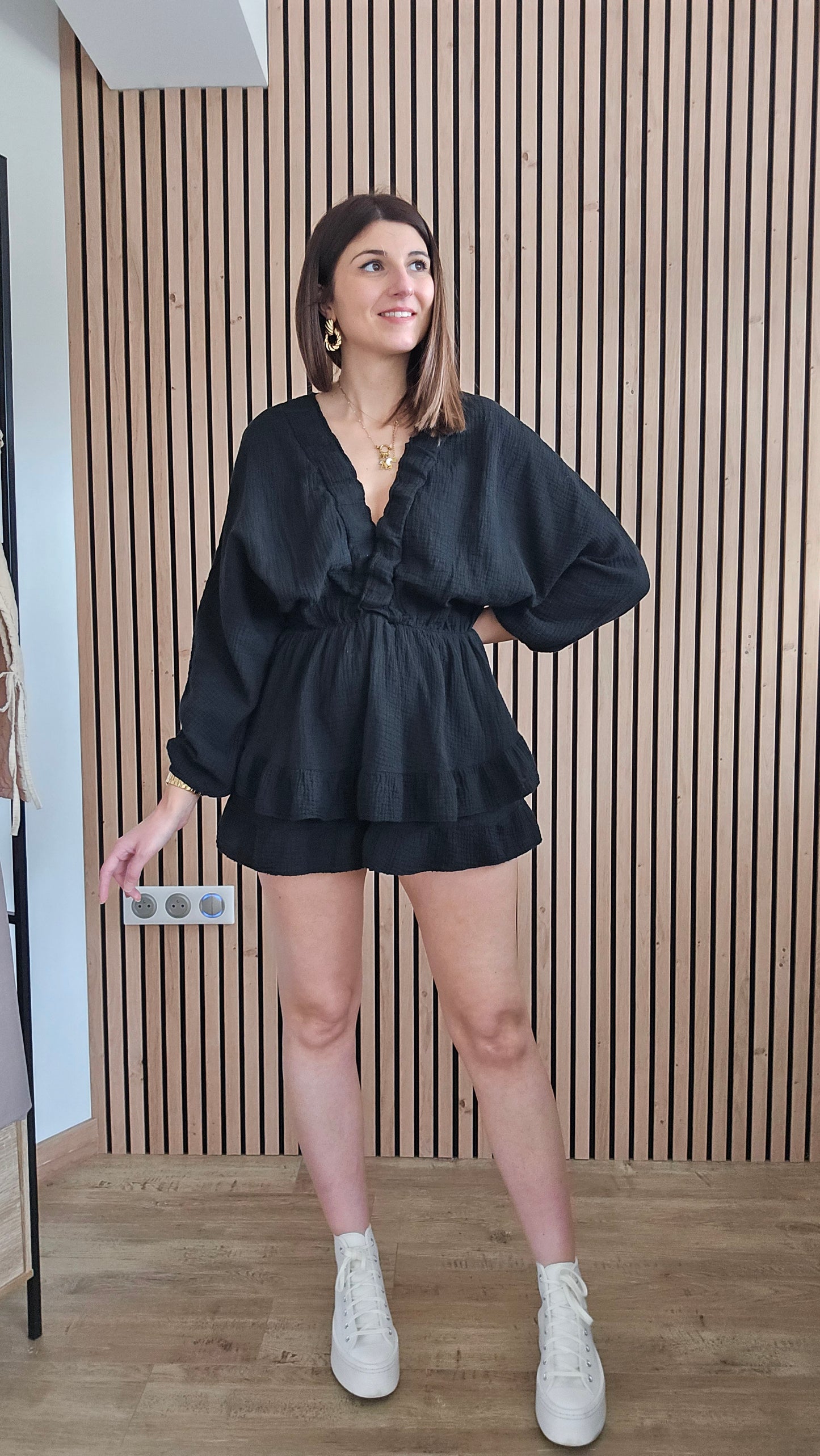 Combi short noire MYA