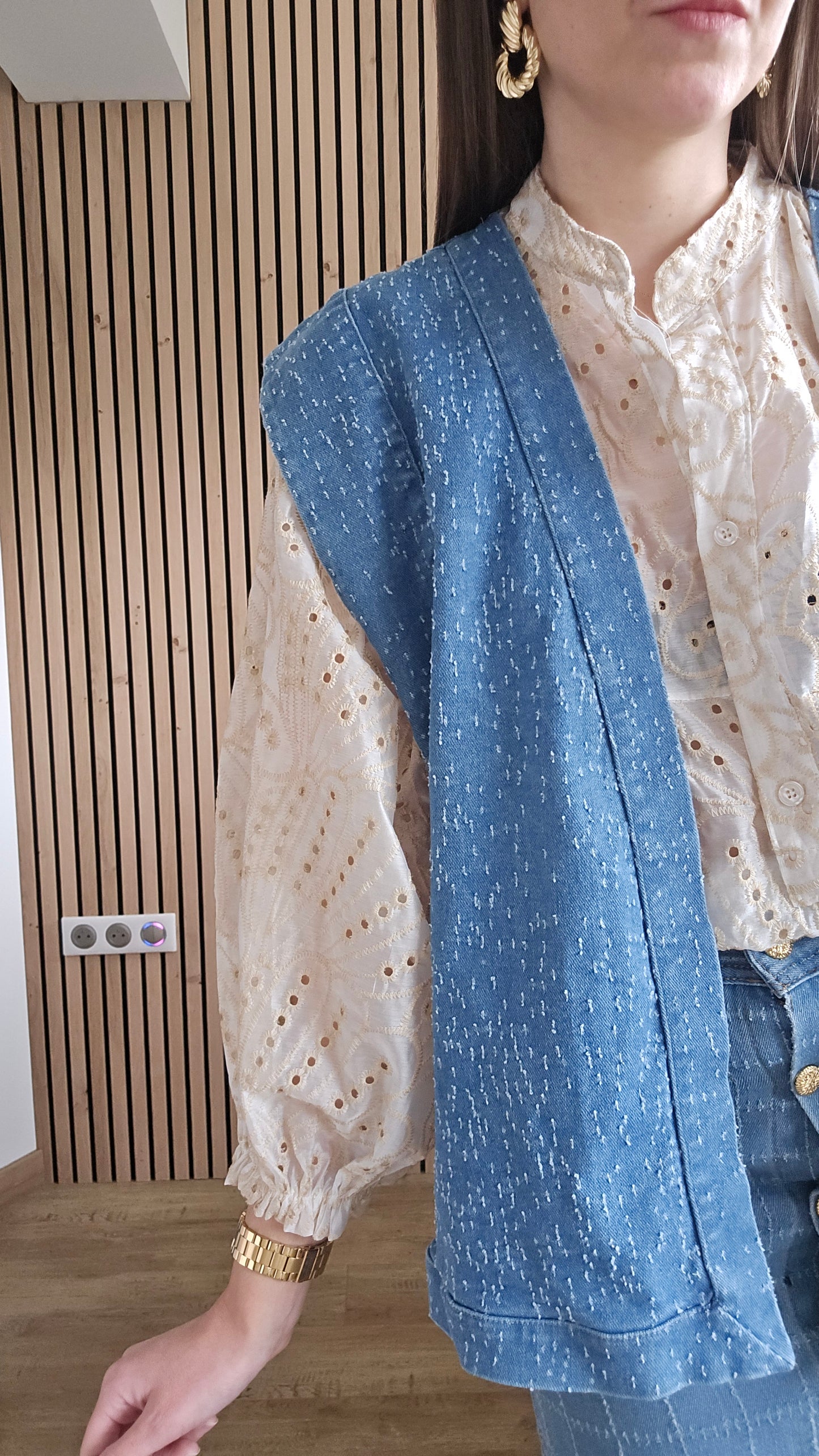Veste en jean sans manches MANON