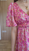 Robe longue fushia NAOMIE
