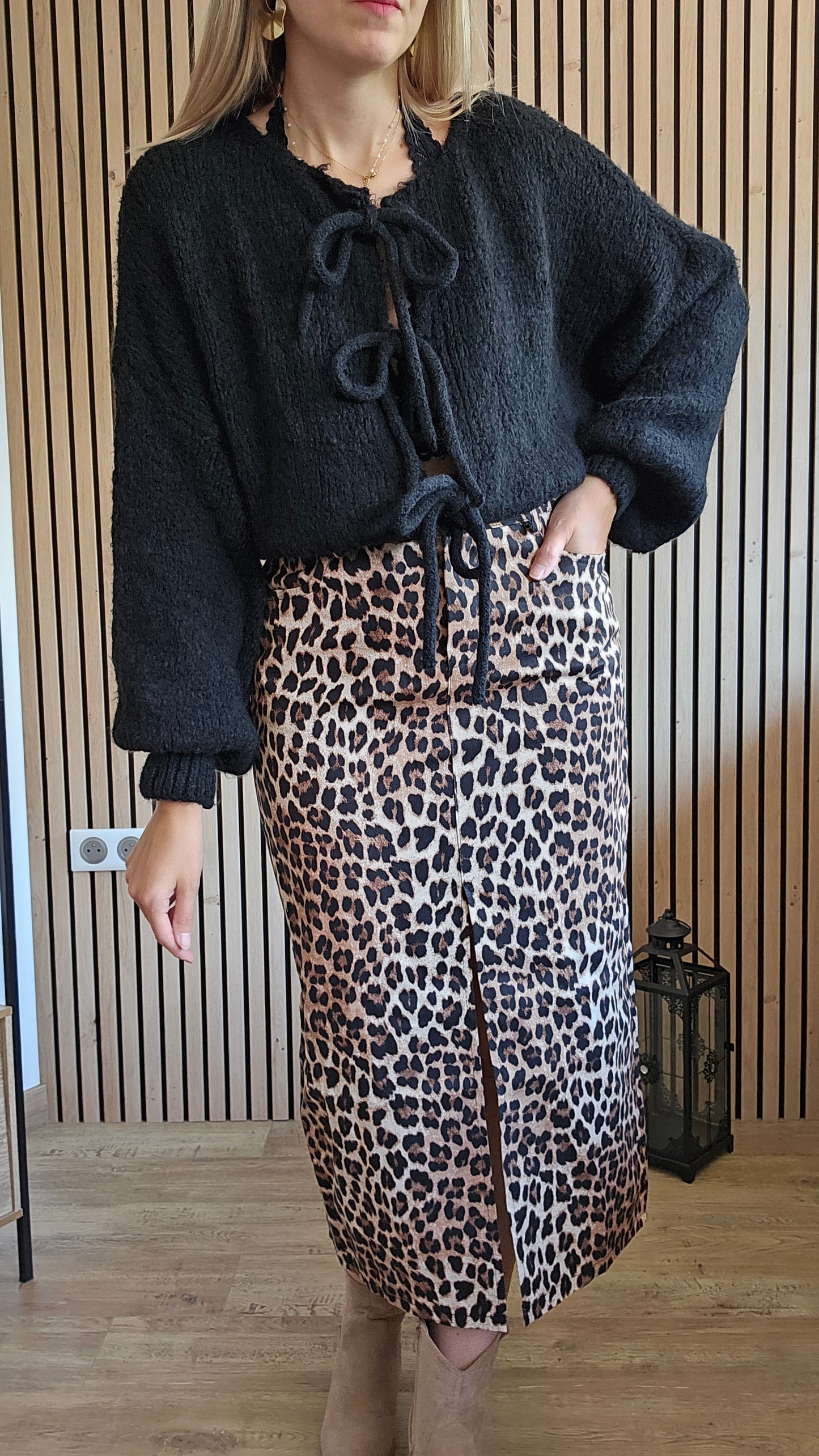 Jupe en jean leopard GLORIA