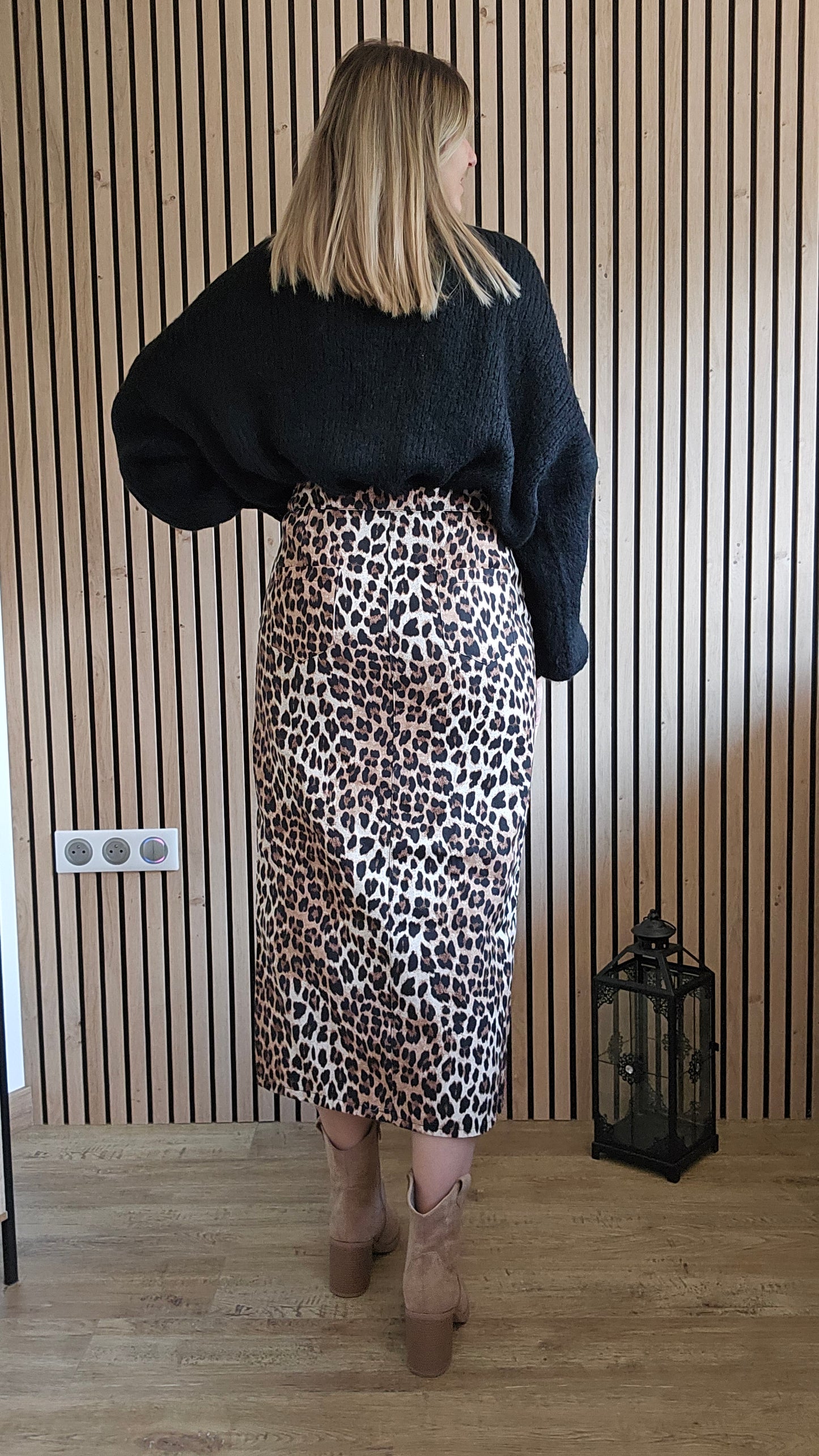 Jupe en jean leopard GLORIA