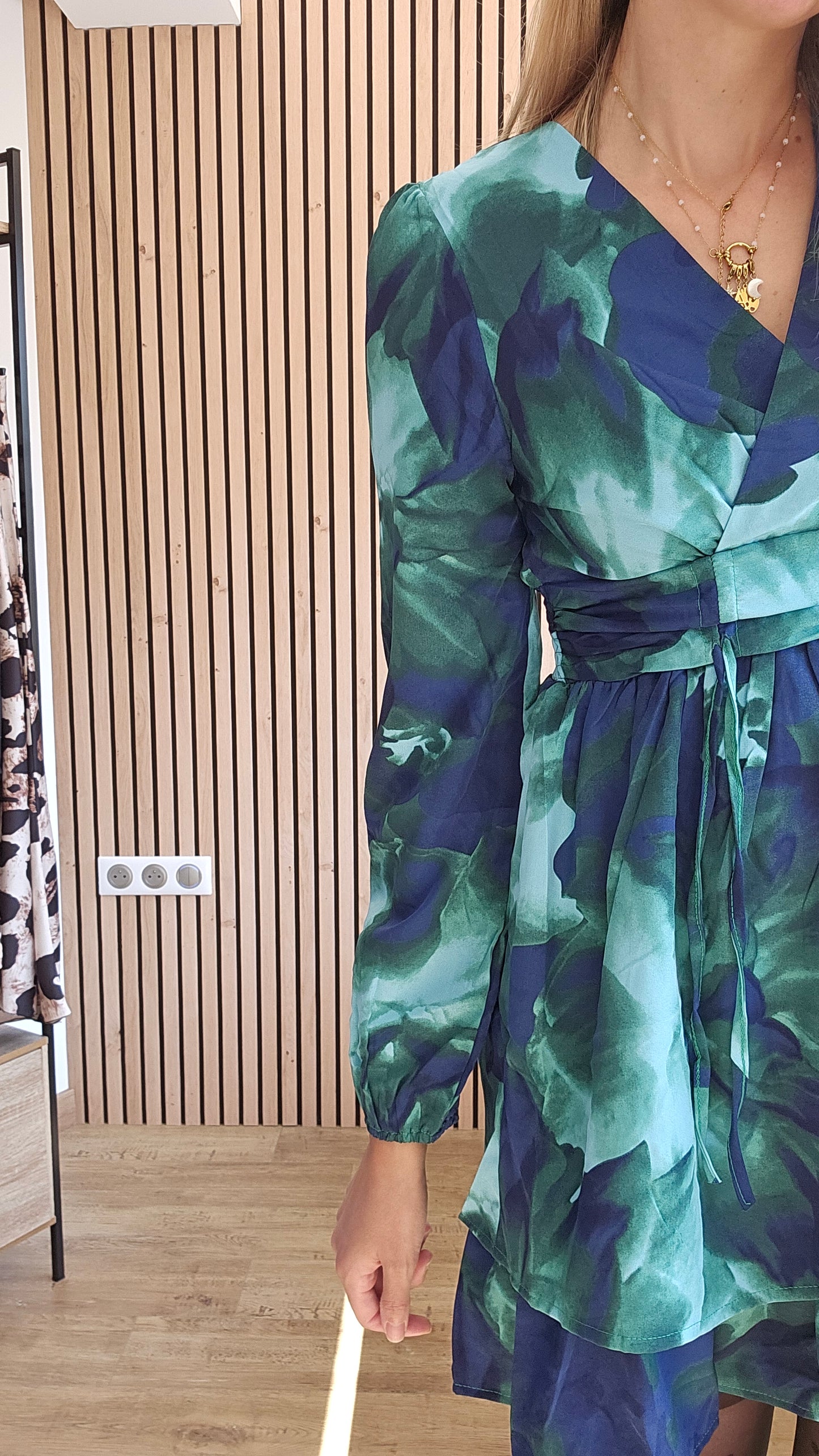 Robe bleue verte HARMONIE