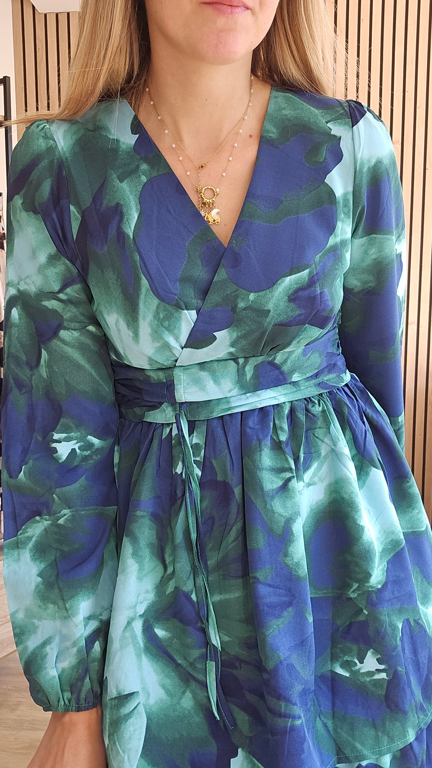 Robe bleue verte HARMONIE