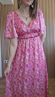 Robe longue fushia NAOMIE
