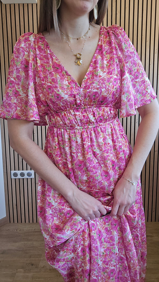 Robe longue fushia NAOMIE