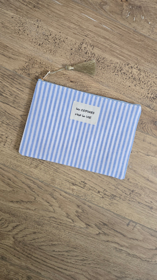Pochette vichy bleue