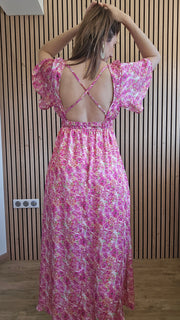 Robe longue fushia NAOMIE