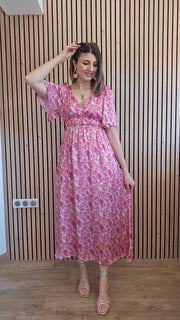 Robe longue fushia NAOMIE